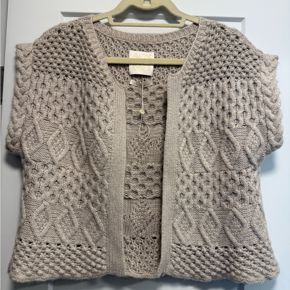 Suzie Kondi Gray Cardigan with Textured Knit